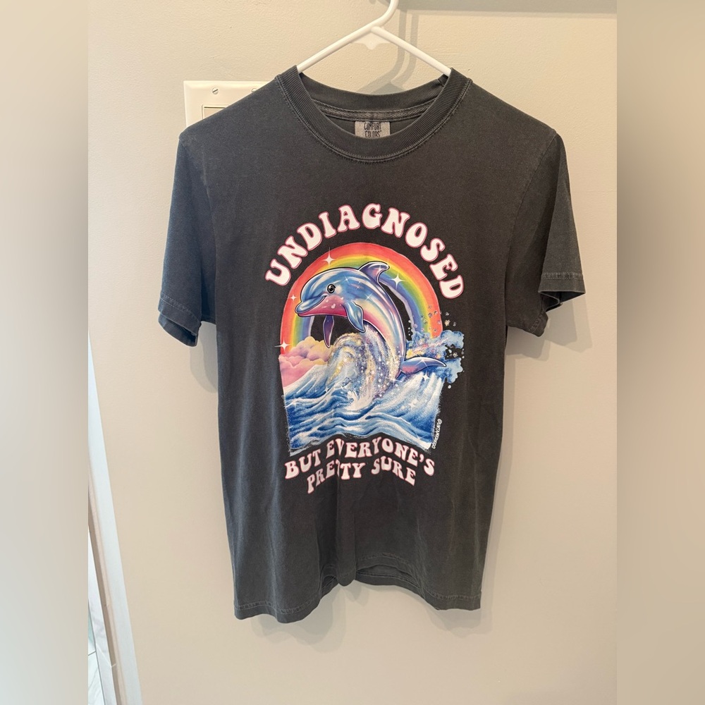Comfort Colors Black Tee with Dolphin Graphic